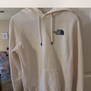 The North Face women’s  Cream Crewneck Hoodie with Black Logo